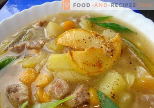 Pork broth - the best recipes. How to properly and tasty cook pork broth.