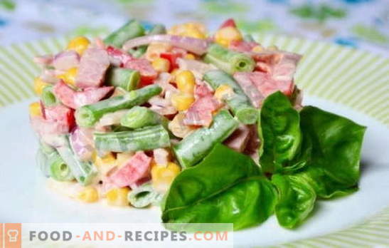 Salad with ham and corn: plain or puff? Simple and complex recipes for cooking salad with ham and corn