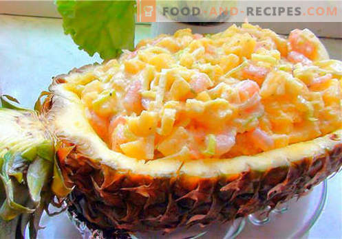 Crab salad with pineapple - the best recipes. How to properly and tasty cook crab salad with pineapple.