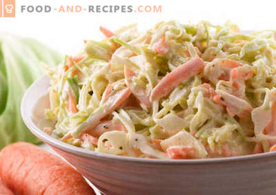 Cabbage salad with mayonnaise - the best recipes. How to properly and tasty cooked salad with cabbage and mayonnaise.