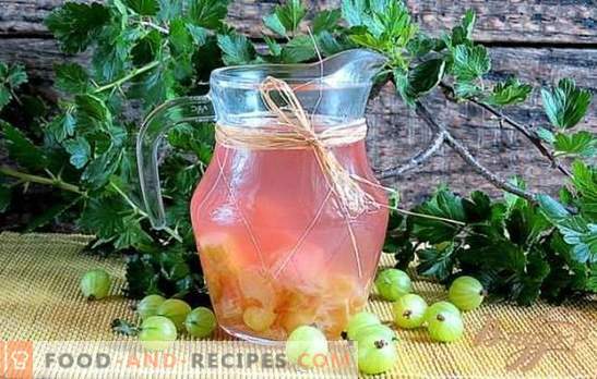 Gooseberry Compote - Green or Ripe? Recipes gooseberry compotes for the winter, with mint, raspberry, cherry