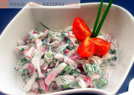 Radish salad - the best recipes. How to properly and tasty to cook radish salad.