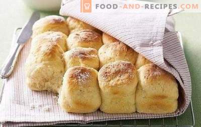 Recipe for yeast-free rolls - they are so quick! Easy and simple recipes for buns without yeast on milk, water, with eggs, sour cream