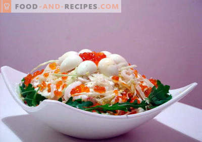 Salad with red caviar - the best recipes. How to properly and tasty to cook a salad with red caviar.