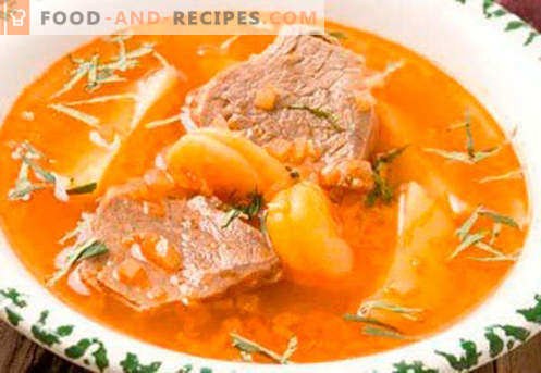 Soup in beef broth - the best recipes. How to properly and tasty cook soup on beef broth.