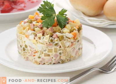 Olivier salad recipes with photos: classic, vegetarian, vintage, summer…