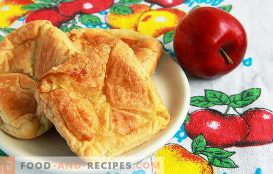 Puff pastry with puff pastry apples - easier than you think. Recipes puff pastry with apples from puff pastry: tongues and envelopes