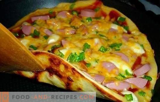 Recipe for pizza in the pan - original! The best pizza recipes in a pan of yeast, liquid or potato dough
