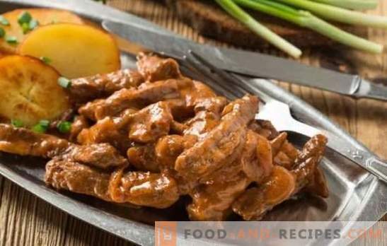 Beef stroganoff: a classic meat recipe. The secrets of beef stroganoff from beef: classic and different options