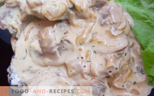 Cream sauce with mushrooms - the best recipes. How to properly and tasty cooked creamy sauce with mushrooms.