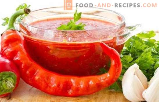 Adjika of tomatoes and garlic for the winter: a hot topic of homemade preparations. 7 best adjika recipes from tomatoes and garlic for the winter