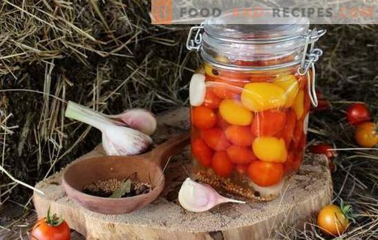 Cherry tomatoes for the winter - a little sharp little joy! Recipes unmatched preparations with cherry tomatoes for the winter