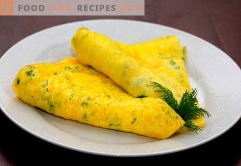 Omelette with cheese - proven recipes. How to cook and make an omelet with cheese.