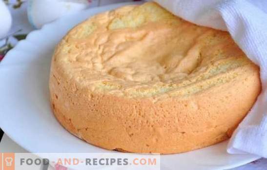 Airy sponge cake is the best basis for making cakes and desserts. A selection of the most popular recipes for airy sponge cake