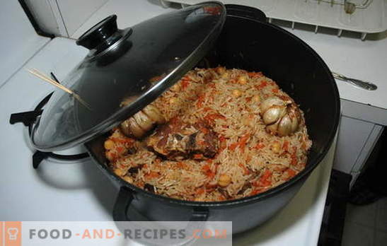 Plov recipes at home: in a saucepan, cauldron, multi-cooker, utyatnitsa. Tricks of cooking Uzbek pilaf