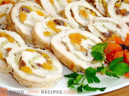 Chicken roll - the best recipes. How to properly and cook chicken roll.
