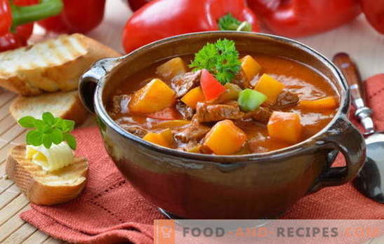 Hungarian soup is unusual, but tasty! Different recipes of Hungarian soups: with beef, fish, beans, spinach, cherries
