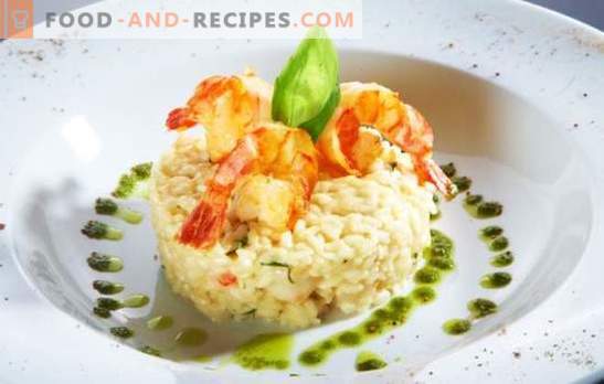 Risotto with shrimps - an Italian dish in your kitchen. A selection of the best recipes for risotto with shrimp: in cream and with wine