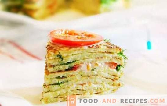 Zucchini cake: quick and tasty. Quick recipes of delicious zucchini cakes with vegetables, cheese, mushrooms, meat
