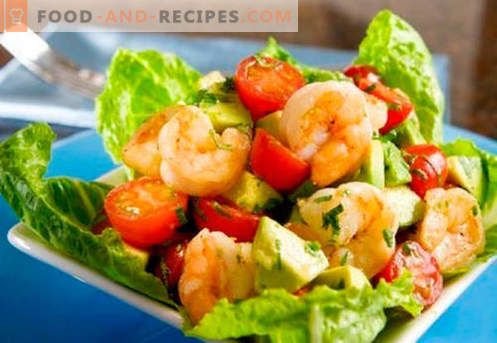 Salad with avocado and shrimps - proven recipes. How to cook a salad with avocado and shrimp.