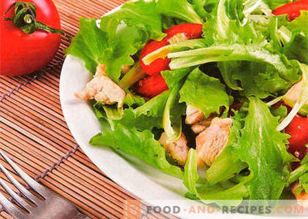 Salad with chicken and tomatoes - the best recipes. How to properly and tasty to prepare a salad with chicken and tomatoes.