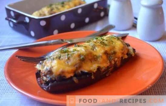 Eggplant with minced meat in the oven is a quick recipe - an appetizing and healthy dish. Eggplant with minced meat in the oven: quick options