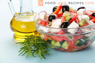 Salads with olive oil - a selection of the best recipes. How to properly and deliciously prepare salads with olive oil.