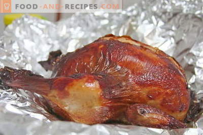 Chicken in foil - the best recipes. How to properly and tasty cook chicken in foil.