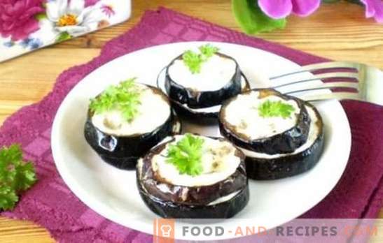 Eggplant with mayonnaise - cook, relaxing. Fried eggplants with mayonnaise, tomato, mushrooms and cheese - simple and tasty options
