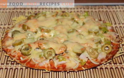 A yeast-free pizza recipe is interesting! Many recipes for making pizza on yeast-free dough - choose!