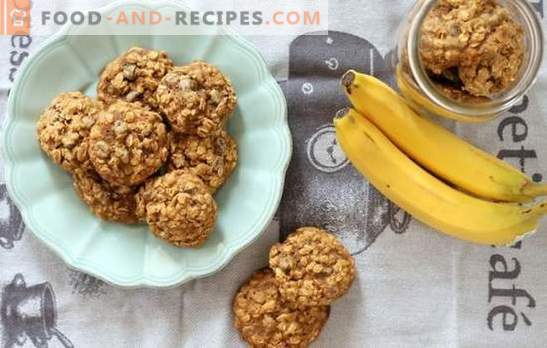 Oatmeal cookies with bananas: a fragrant and healthy breakfast dessert. Cooking options for oatmeal cookies with bananas, dried fruits, cottage cheese, nuts and chocolate