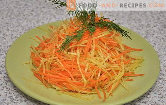 Refreshing light radish and carrot salad. The best options for a diet of radish and carrot salad with different dressings