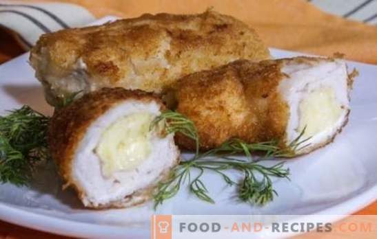 Recipes of moderate calorie chicken breast with cheese in the oven. Bake juicy chicken breasts with cheese in the oven
