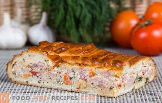 Pie with ham and cheese is nourishing joy. Simple recipes for pies with ham and cheese from yeast, puff, sand, filling dough