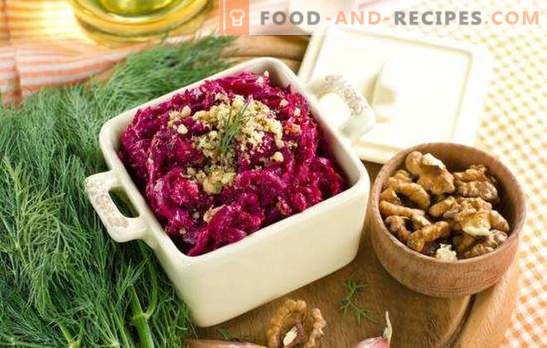 Cheap - does not mean primitive: beetroot salads with cheese. TOP simple salads from beets with cheese and not only