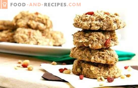 Dietary oatmeal cookies - baking can be useful! Recipes dietary oatmeal cookies with cottage cheese, apples, raisins