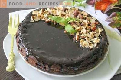 Chocolate cupcake with chocolate icing and hazelnuts