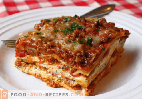 Classic Lasagna - the right recipes. How to quickly and tasty cook classic lasagna.