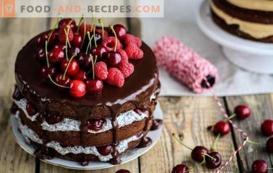 Sweet cherry cake - taste of summer! Recipes amazing cakes with cherry: biscuit, jelly, cottage cheese, puff