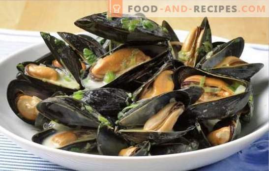 How to cook mussels in water, wine, beer, milk, oil. What spices to add? How to cook fresh and cooked frozen mussels?