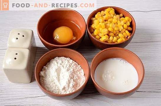 Fritters with corn: use canned corn from cans! Author's step-by-step photo recipe for pancakes with corn on kefir