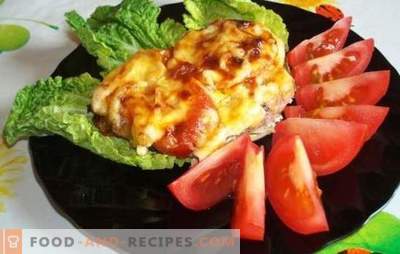 Chicken chops with tomatoes and cheese can even beginners. A simple recipe for juicy chicken chops with tomatoes and cheese