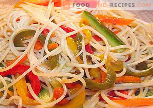 Funchoza with vegetables - the best recipes. How to properly and tasty cook funchoza with vegetables at home.