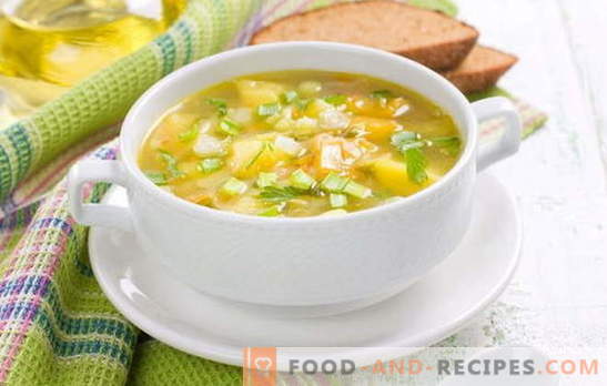 Cooking pea soup without meat: eating without extra calories. Mushroom, cabbage and creamy pea soups without meat