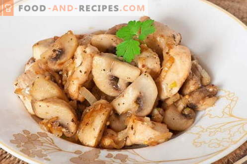 Champignons - die besten Rezepte. Wie man Pilze kocht und lecker.