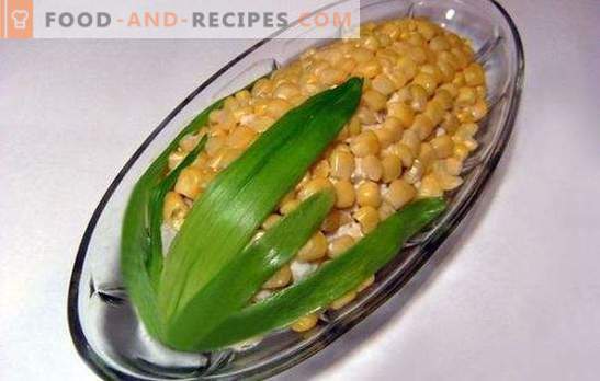 Salad with corn and sausage is a combination of the usual and the beautiful. Recipes of simple and interesting salads with corn and sausage