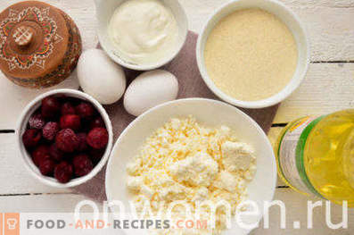 Cottage Cheese Casserole with Frozen Cherries