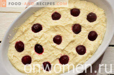 Cottage Cheese Casserole with Frozen Cherries