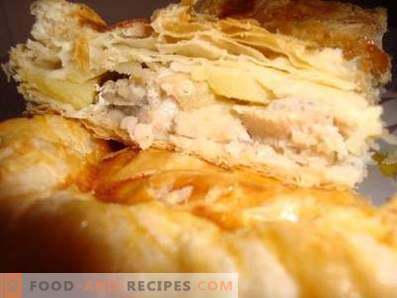 Chicken Pie and Puff Pastry Potatoes