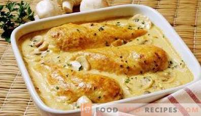 Chicken with cream in the oven